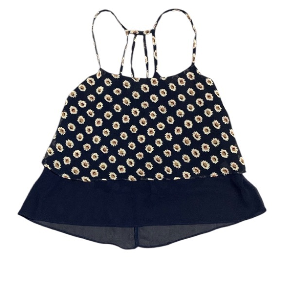 Floral Navy blue flowy top - Picture 1 of 5